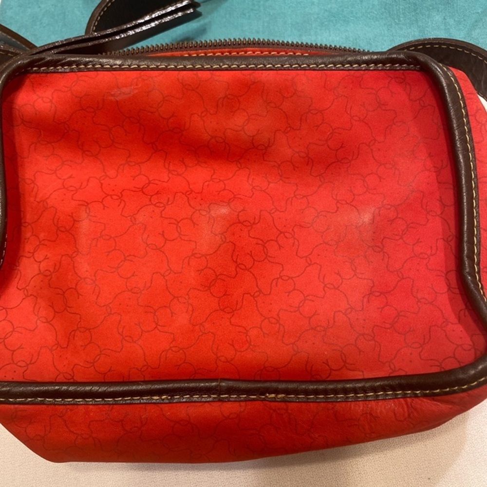 Tous Red Suede And Brown Leather Bag - Picture 12 of 15